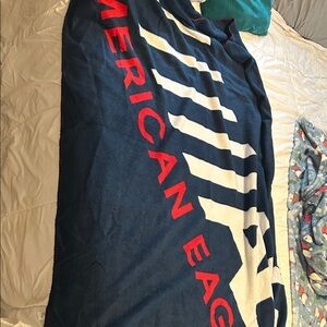 American Eagle Navy and Red Bed Throw